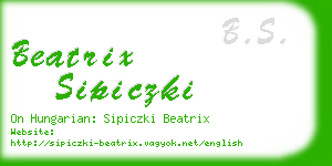 beatrix sipiczki business card